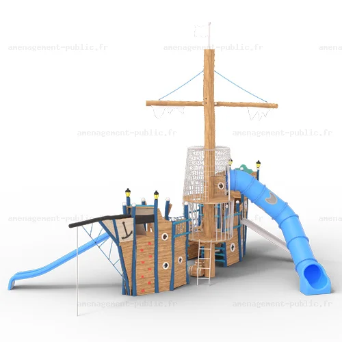 Brigatin de pirates pour aménagements ludiques en bois de robinier